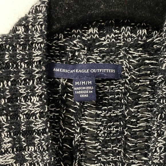 American Eagle Black & White Knit Cardigan | M - Picture 5 of 9